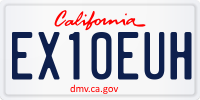 CA license plate EX10EUH