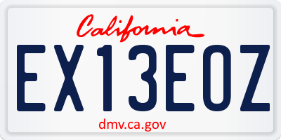 CA license plate EX13EOZ