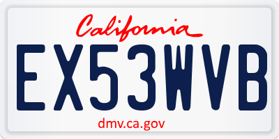 CA license plate EX53WVB