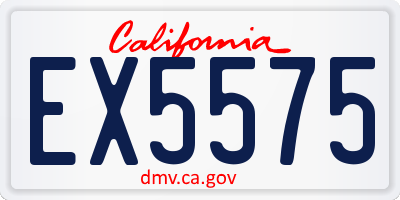 CA license plate EX5575