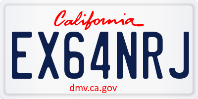 CA license plate EX64NRJ