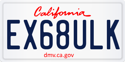 CA license plate EX68ULK