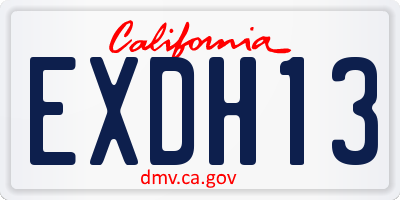 CA license plate EXDH13