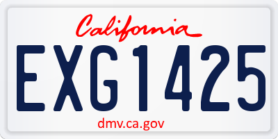 CA license plate EXG1425