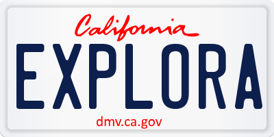 CA license plate EXPLORA