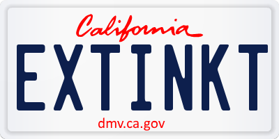 CA license plate EXTINKT