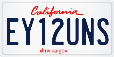 CA license plate EY12UNS