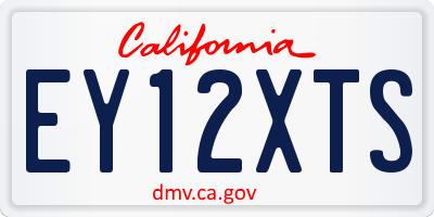 CA license plate EY12XTS