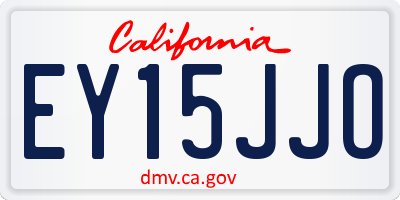 CA license plate EY15JJO