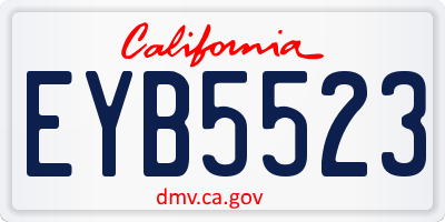 CA license plate EYB5523