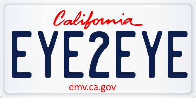 CA license plate EYE2EYE