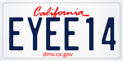 CA license plate EYEE14