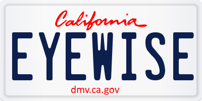 CA license plate EYEWISE