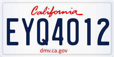 CA license plate EYQ4012