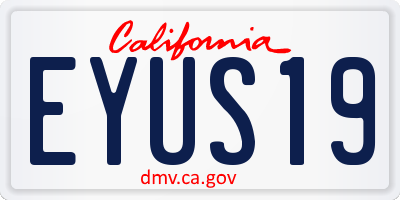 CA license plate EYUS19