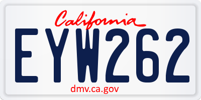 CA license plate EYW262