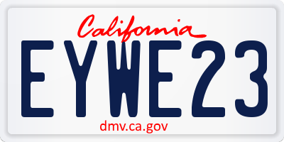 CA license plate EYWE23