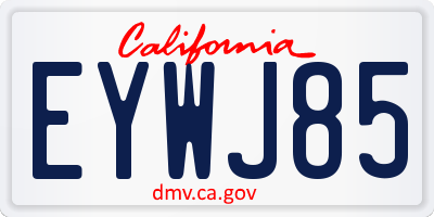 CA license plate EYWJ85