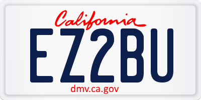 CA license plate EZ2BU