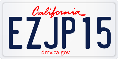 CA license plate EZJP15