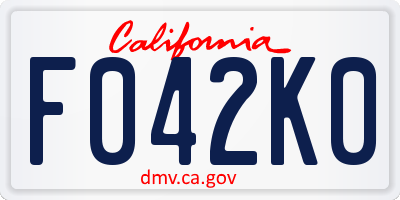 CA license plate F042K0