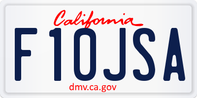 CA license plate F10JSA