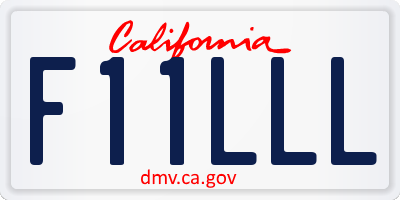 CA license plate F11LLL