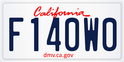 CA license plate F140W0