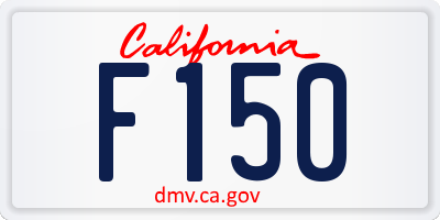 CA license plate F150