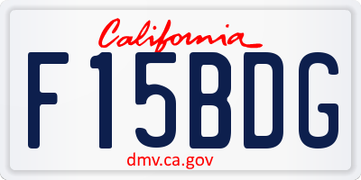 CA license plate F15BDG