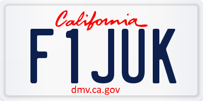 CA license plate F1JUK