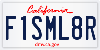 CA license plate F1SML8R