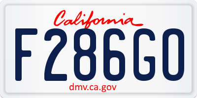 CA license plate F286GO