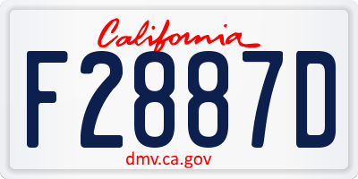 CA license plate F2887D