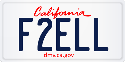 CA license plate F2ELL