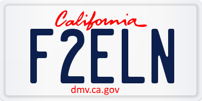 CA license plate F2ELN