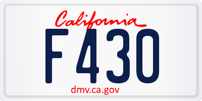 CA license plate F430