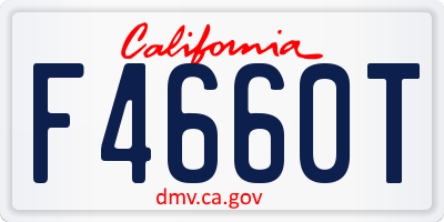 CA license plate F4660T