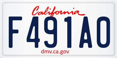 CA license plate F491A0