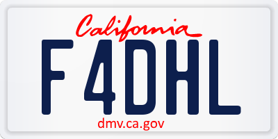 CA license plate F4DHL