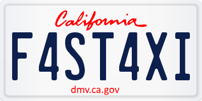 CA license plate F4ST4XI