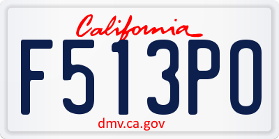 CA license plate F513PO