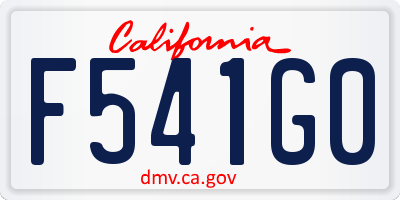 CA license plate F541G0