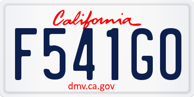 CA license plate F541GO