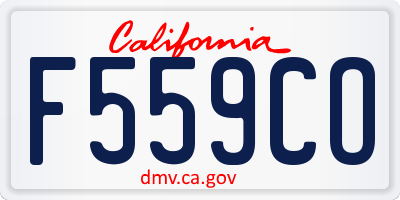 CA license plate F559CO