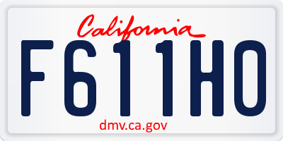 CA license plate F611H0