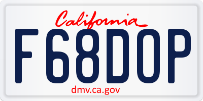 CA license plate F68DOP