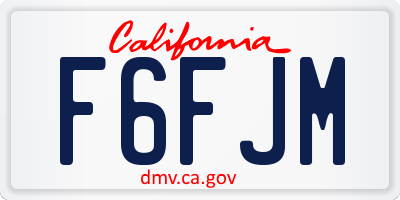 CA license plate F6FJM