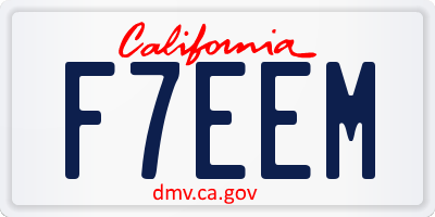 CA license plate F7EEM