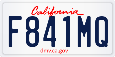 CA license plate F841MQ